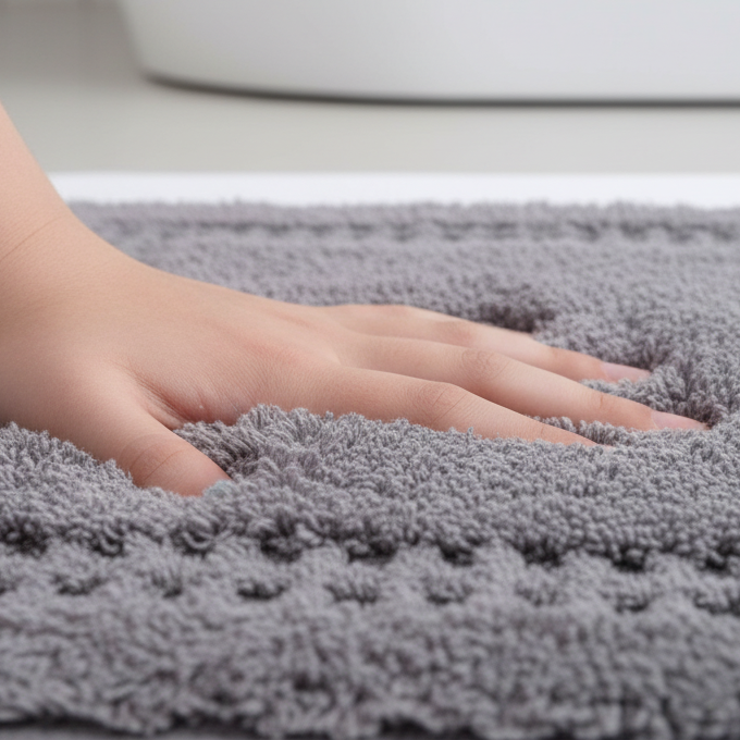 Meshi Cotton Anti-Slip 2 Pc Bath Mat Set – 50x80cm & 45x50cm, Grey