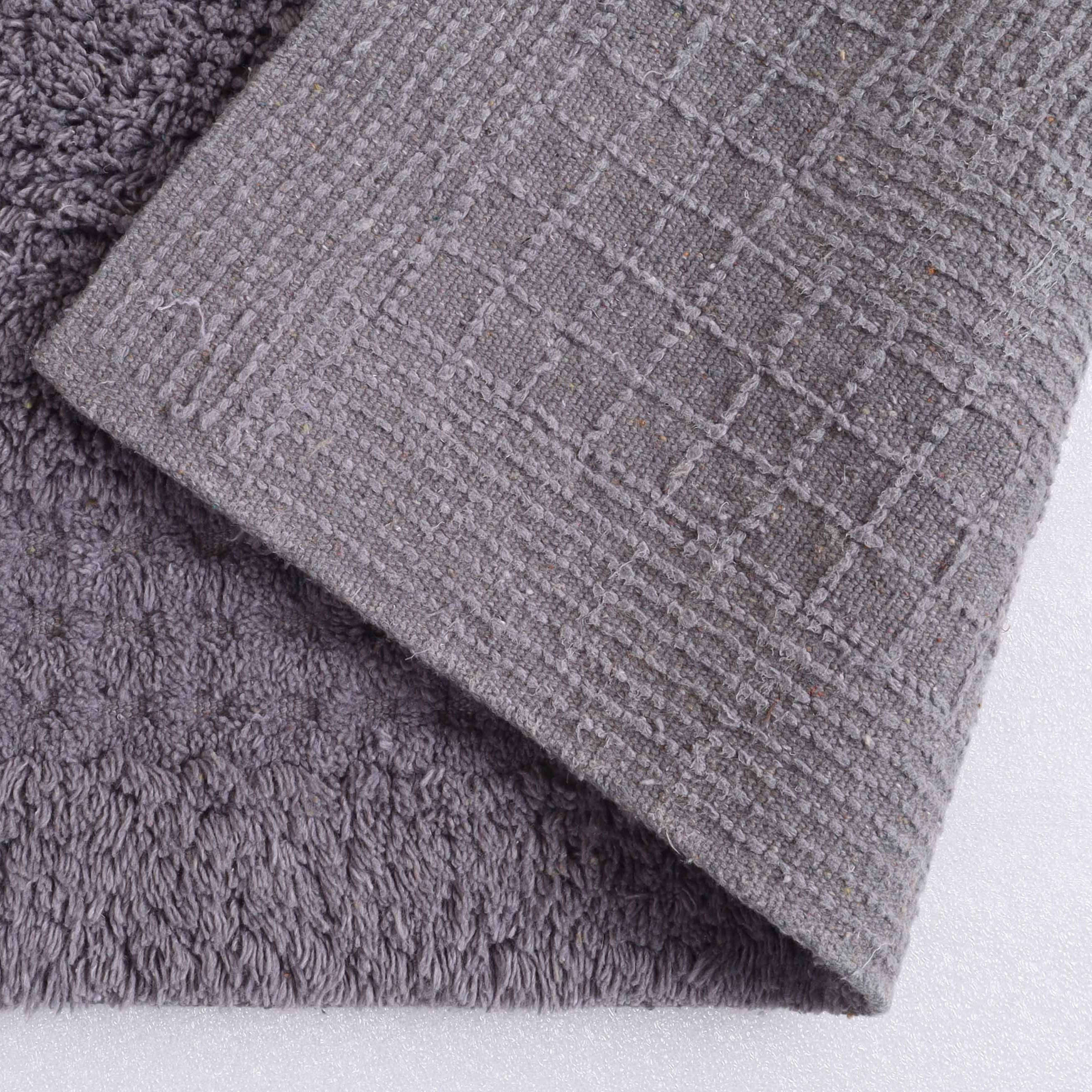 Meshi Cotton Anti-Slip 2 Pc Bath Mat Set – 50x80cm & 45x50cm, Grey