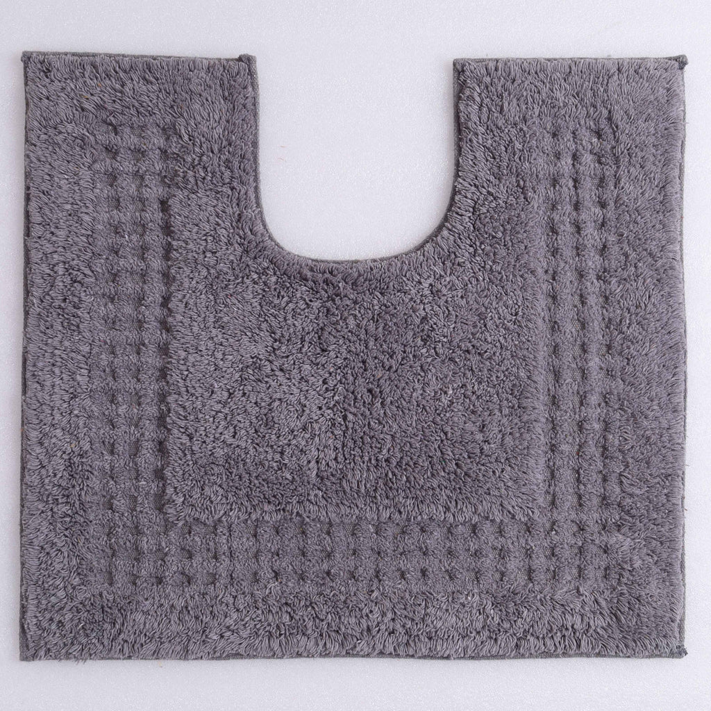 Meshi Cotton Anti-Slip 2 Pc Bath Mat Set – 50x80cm & 45x50cm, Grey