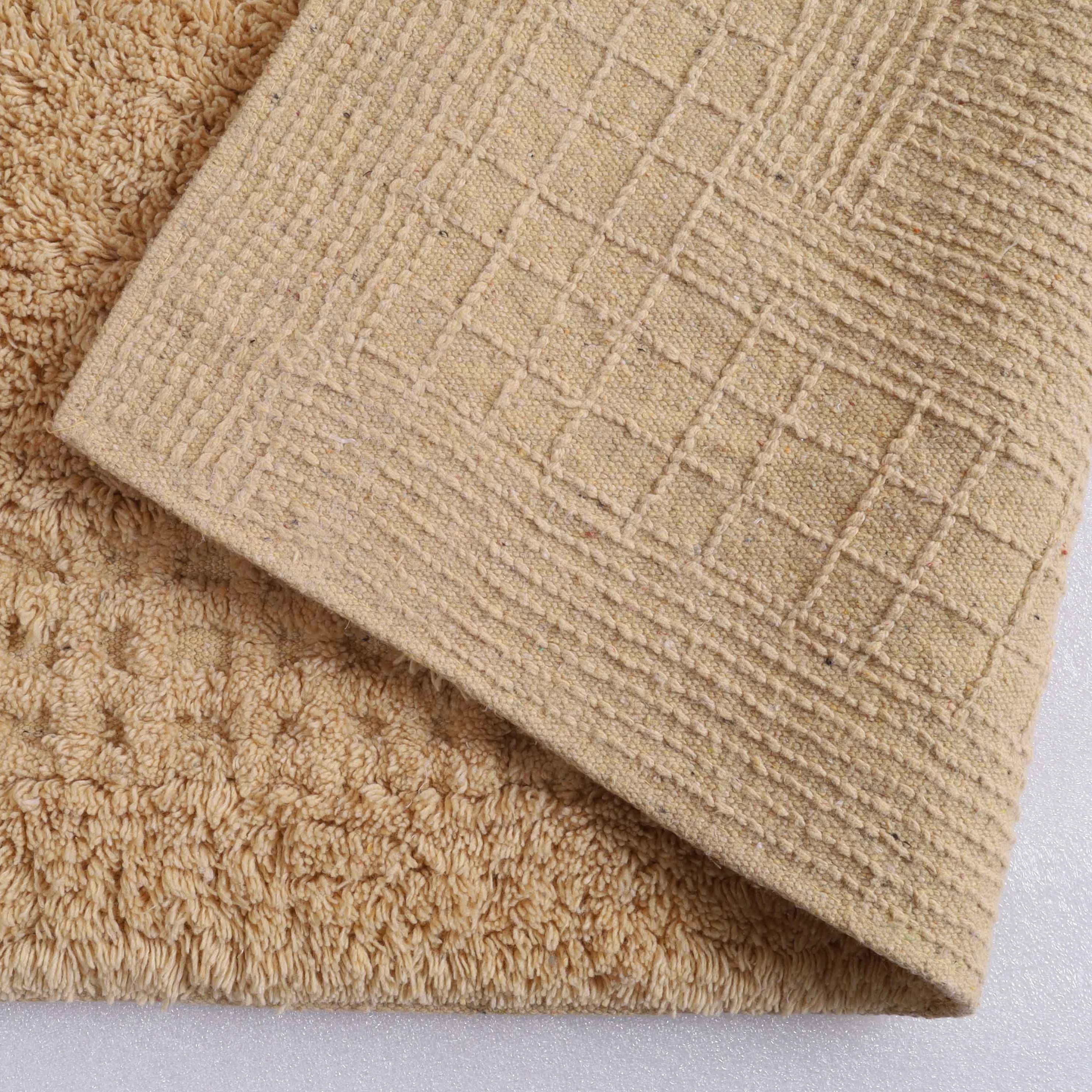 Meshi Cotton Anti-Slip 2 Pc Bath Mat Set – 50x80cm & 45x50cm, Beige