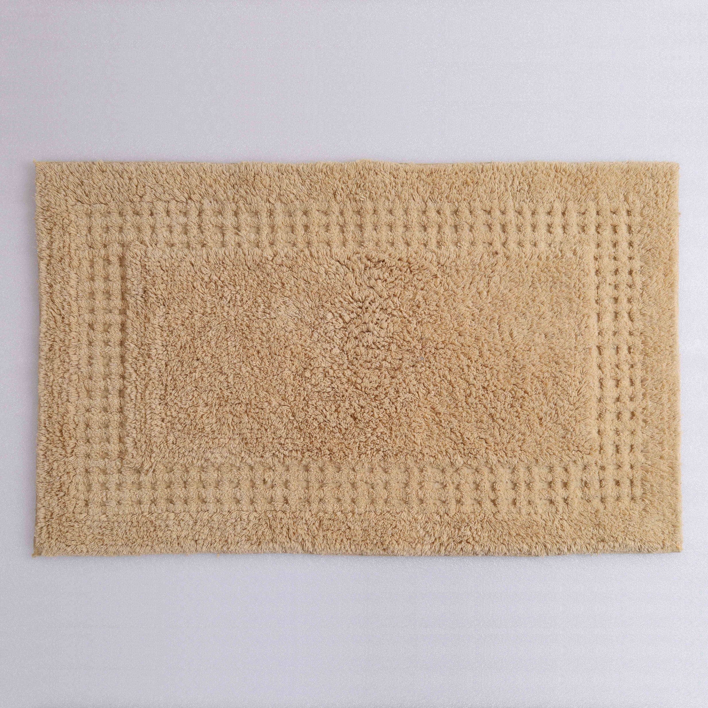 Meshi Cotton Anti-Slip 2 Pc Bath Mat Set – 50x80cm & 45x50cm, Beige