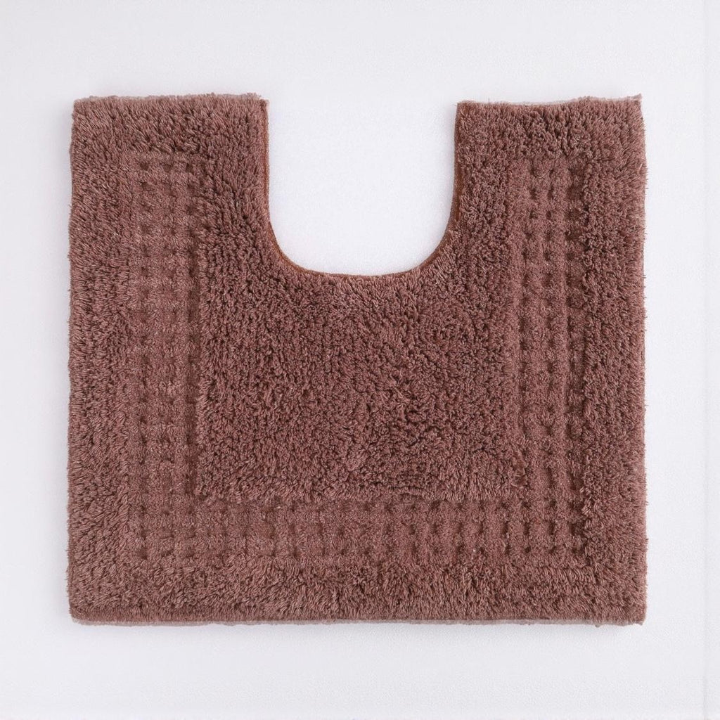 Meshi Cotton Anti-Slip 2 Pc Bath Mat Set – 50x80cm & 45x50cm, Brown