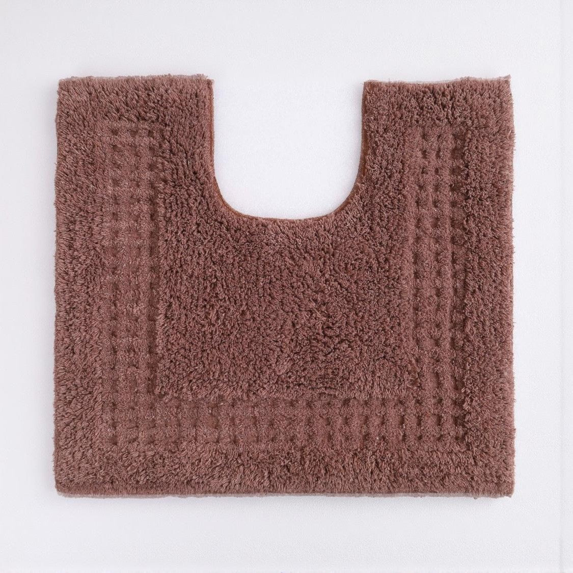 Meshi Cotton Anti-Slip 2 Pc Bath Mat Set – 50x80cm & 45x50cm, Brown