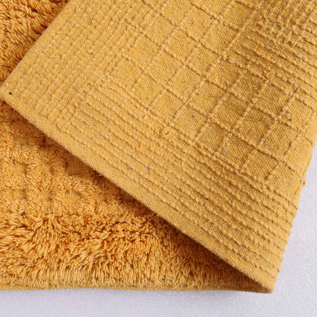 Meshi Cotton Anti-Slip 2 Pc Bath Mat Set – 50x80cm & 45x50cm, Gold