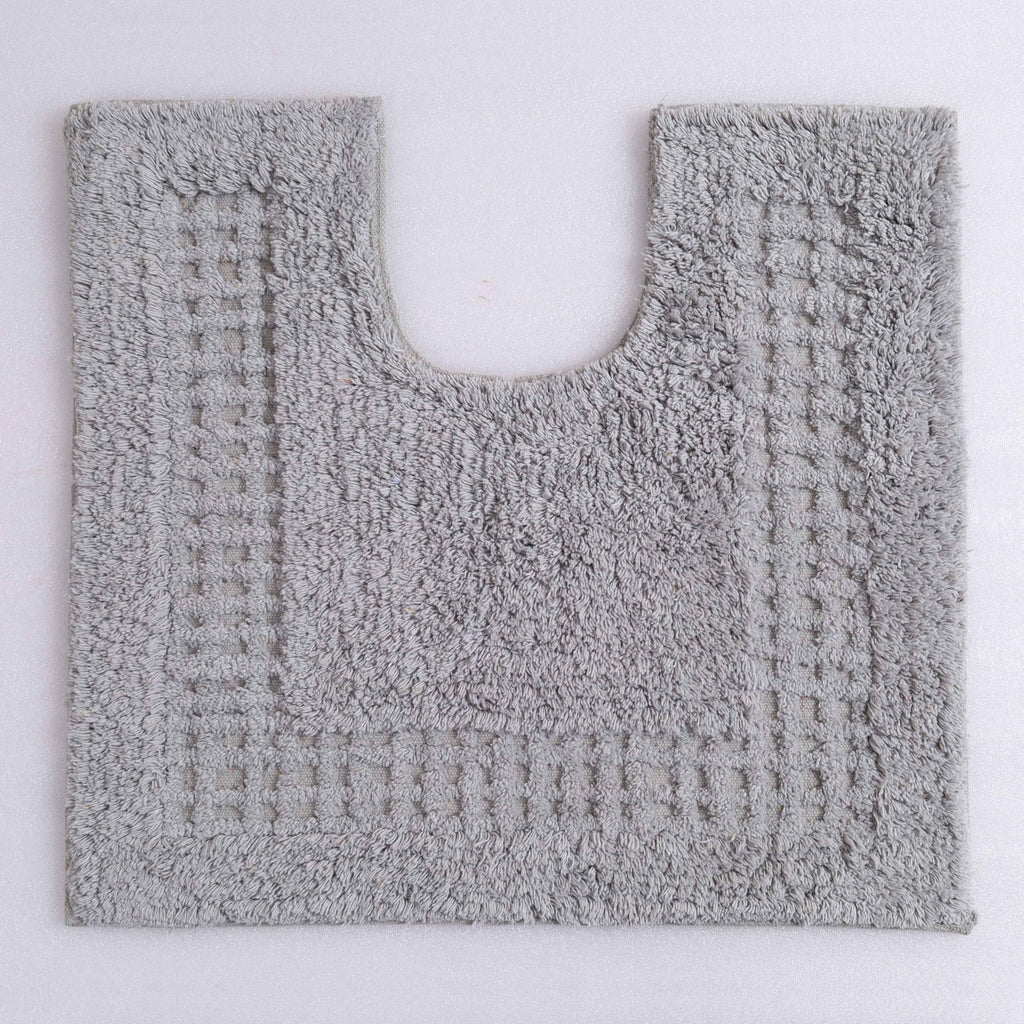 Meshi Cotton Anti-Slip 2 Pc Bath Mat Set – 50x80cm & 45x50cm, Light Grey