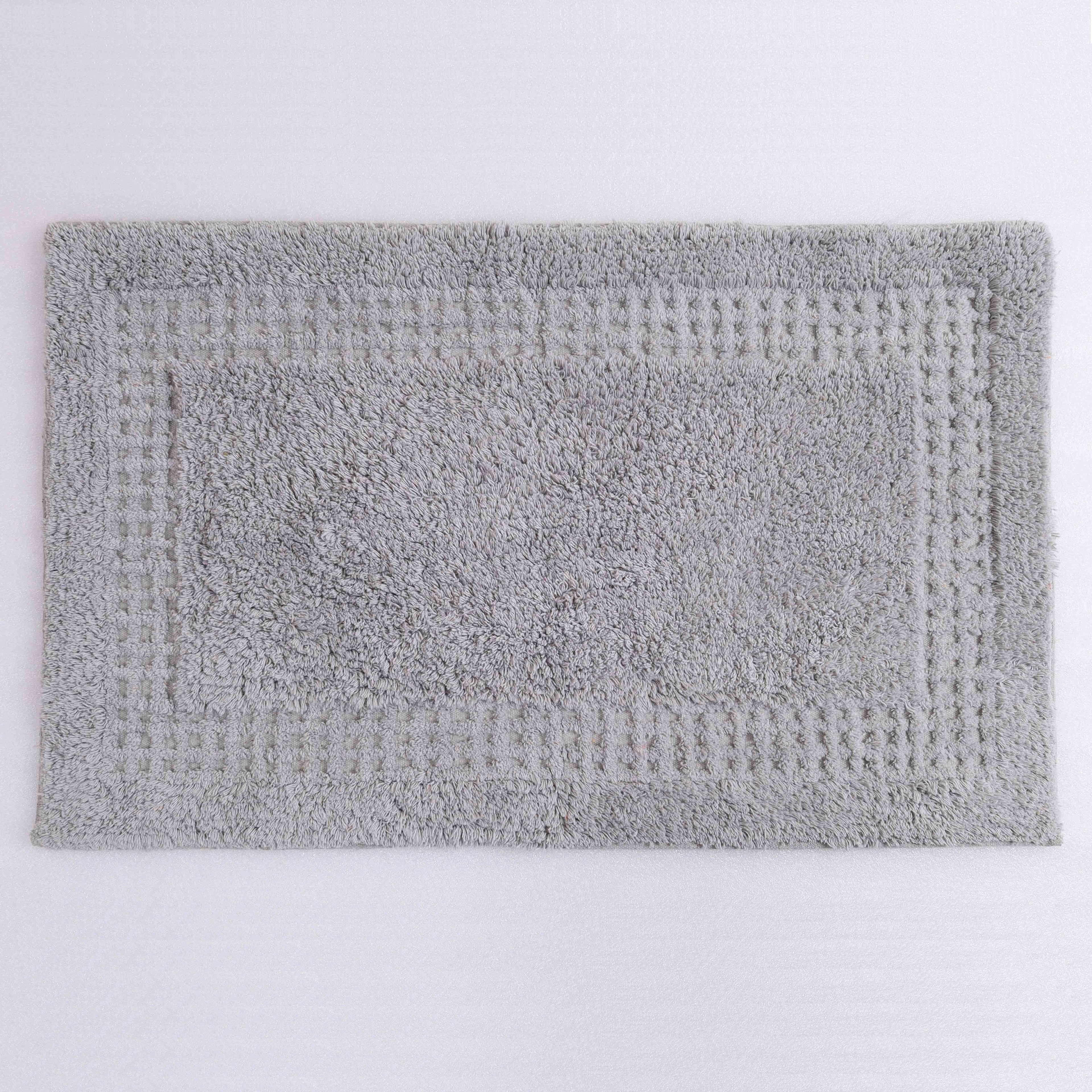 Meshi Cotton Anti-Slip 2 Pc Bath Mat Set – 50x80cm & 45x50cm, Light Grey