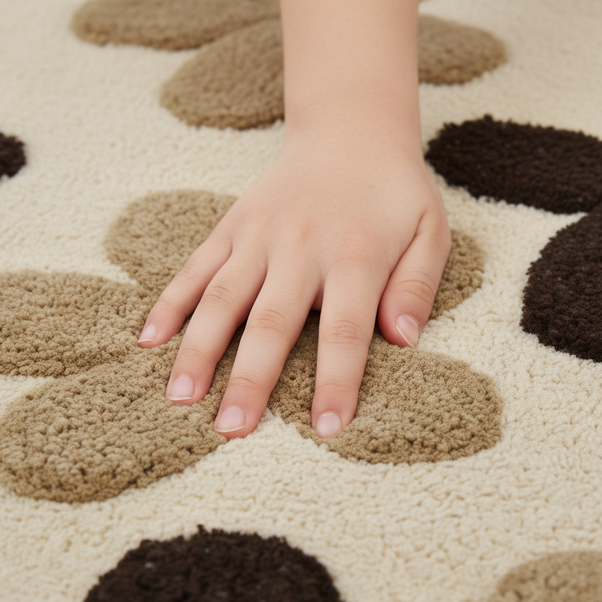 Flora Cotton Bath Mat with Anti-Slip - 50x80cm, Ivory