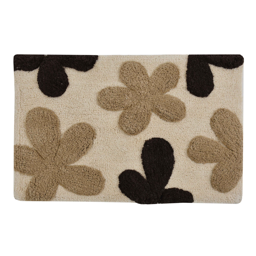 Flora Cotton Bath Mat with Anti-Slip - 50x80cm, Ivory