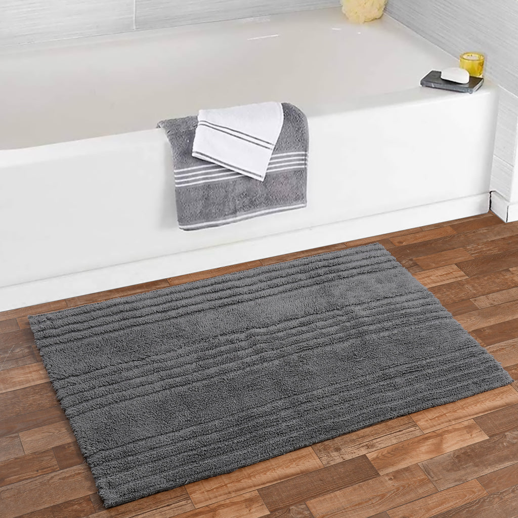 Triline Cotton Bath Mat - 40x60cm, Grey