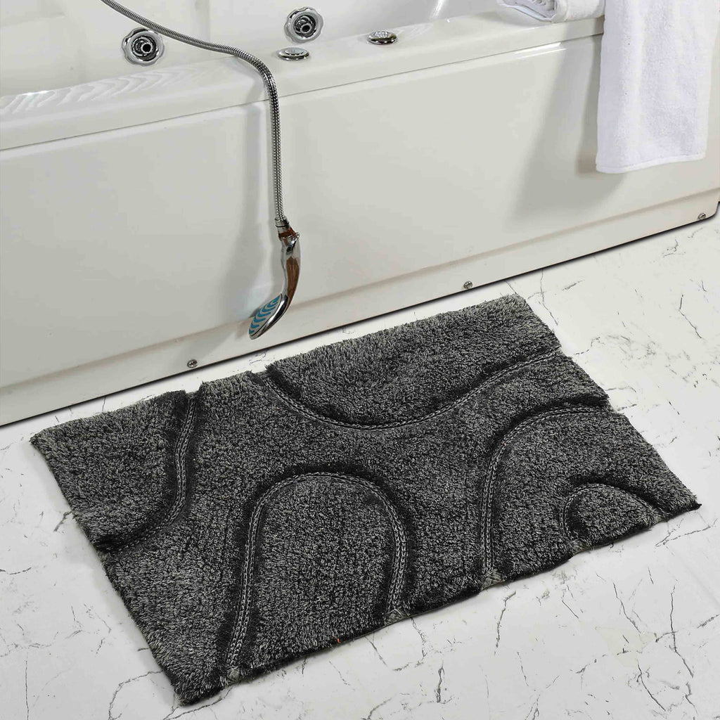 Wiva Cotton Bath Mat with Anti-Slip - 50x80cm, Grey
