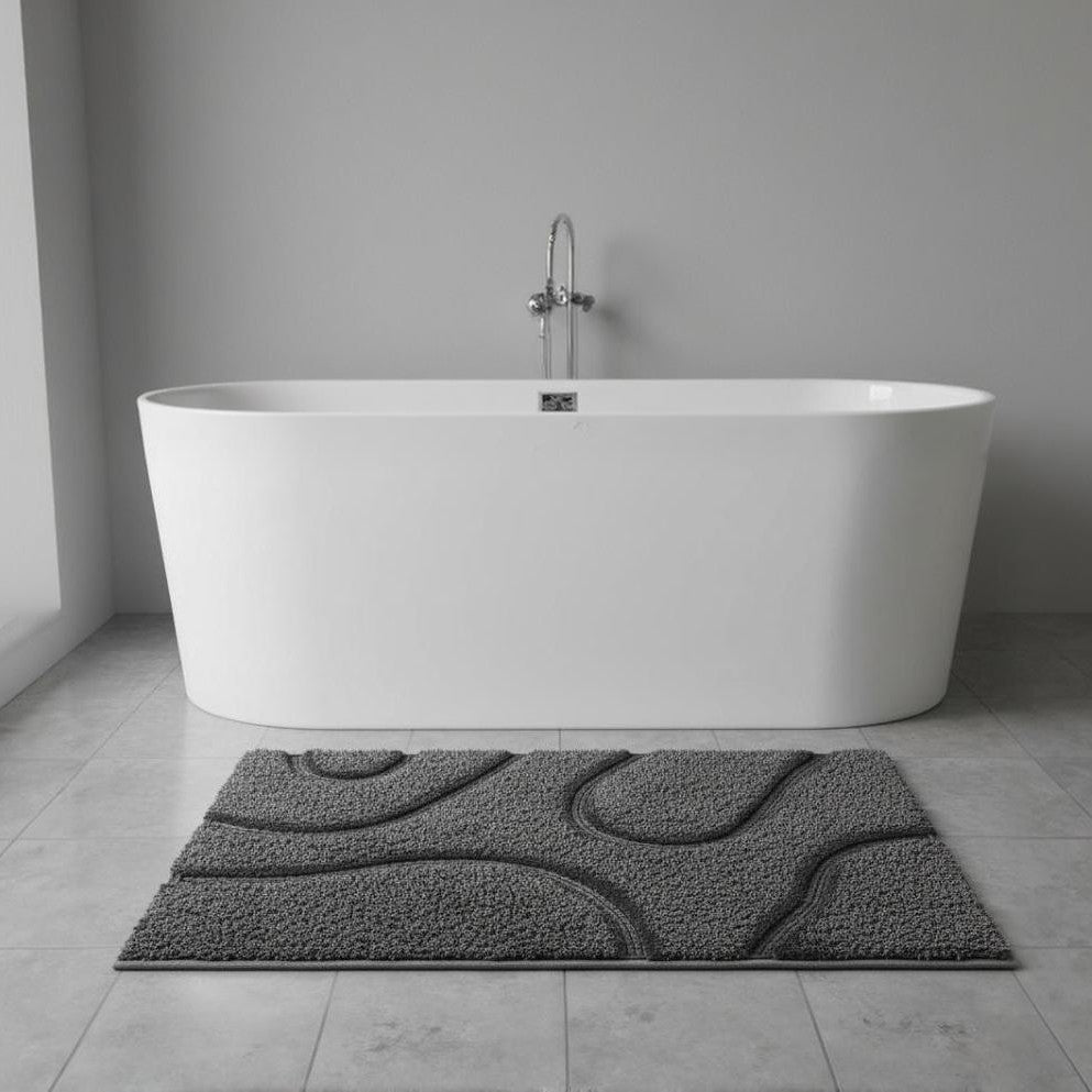 Wiva Cotton Bath Mat with Anti-Slip - 50x80cm, Grey