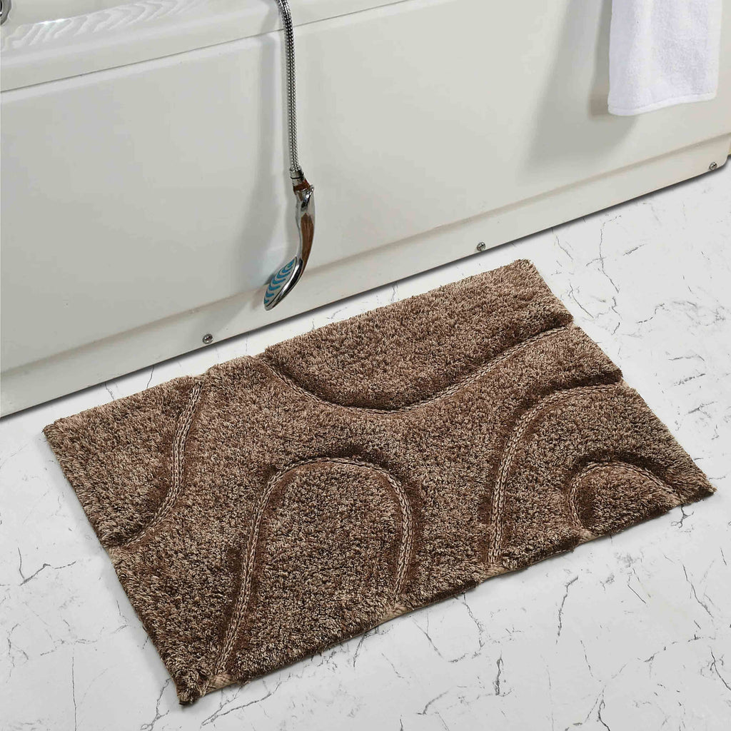 Wiva Cotton Bath Mat with Anti-Slip - 50x80cm, Brown