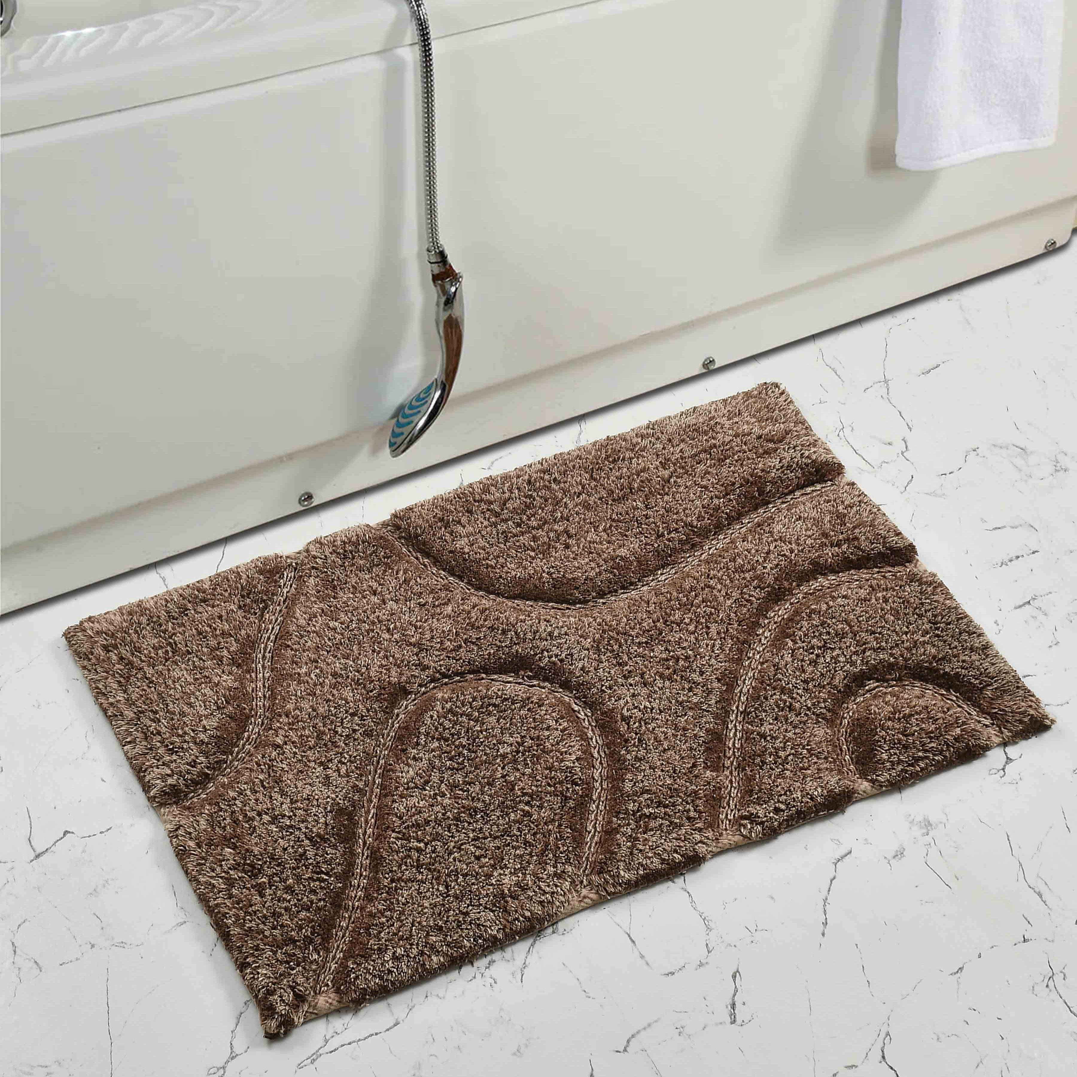 Wiva Cotton Bath Mat with Anti-Slip - 50x80cm, Brown