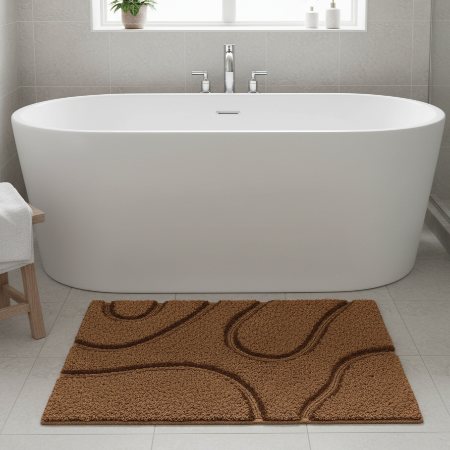 Wiva Cotton Bath Mat with Anti-Slip - 50x80cm, Copper