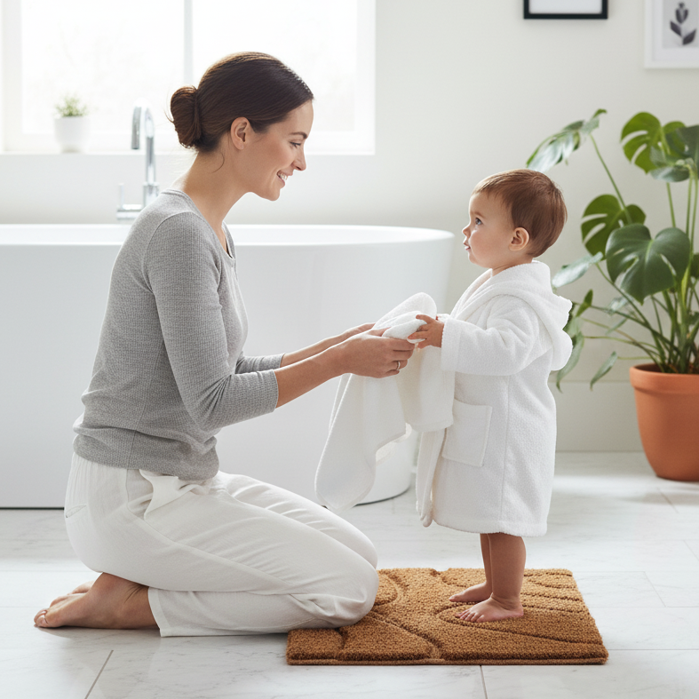 Wiva Cotton Bath Mat with Anti-Slip - 50x80cm, Copper