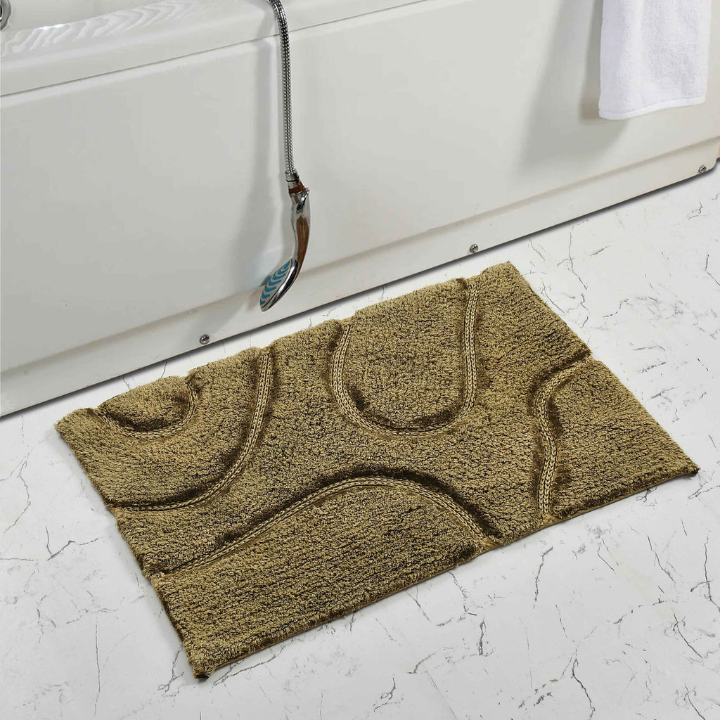 Wiva Cotton Bath Mat with Anti-Slip - 50x80cm, Olive Green
