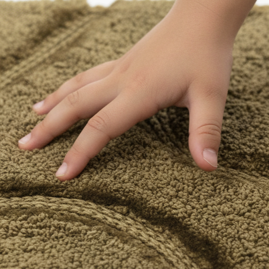 Wiva Cotton Bath Mat with Anti-Slip - 50x80cm, Olive Green