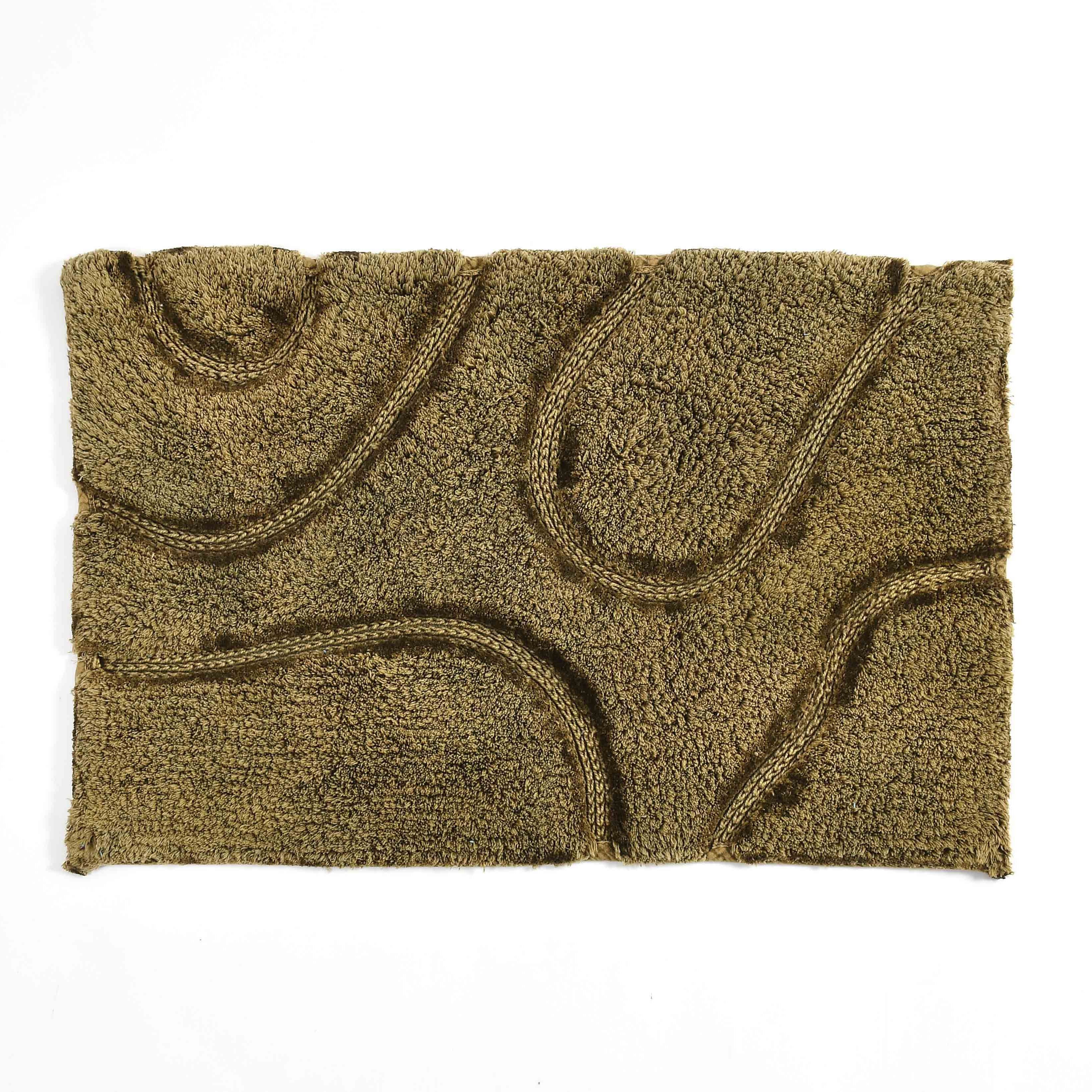Wiva Cotton Bath Mat with Anti-Slip - 50x80cm, Olive Green