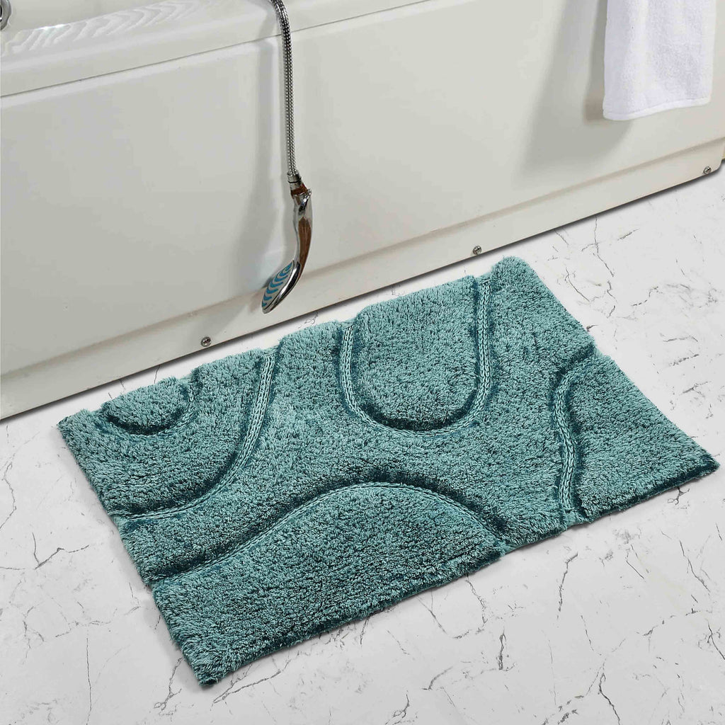 Wiva Cotton Bath Mat with Anti-Slip - 50x80cm, Jade