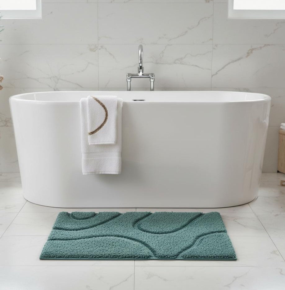 Wiva Cotton Bath Mat with Anti-Slip - 50x80cm, Jade