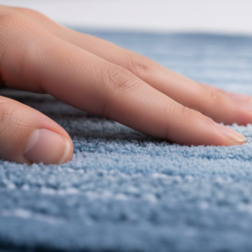 Ombre Cotton Bath Mat with Anti-Slip - 50x80cm, Blue