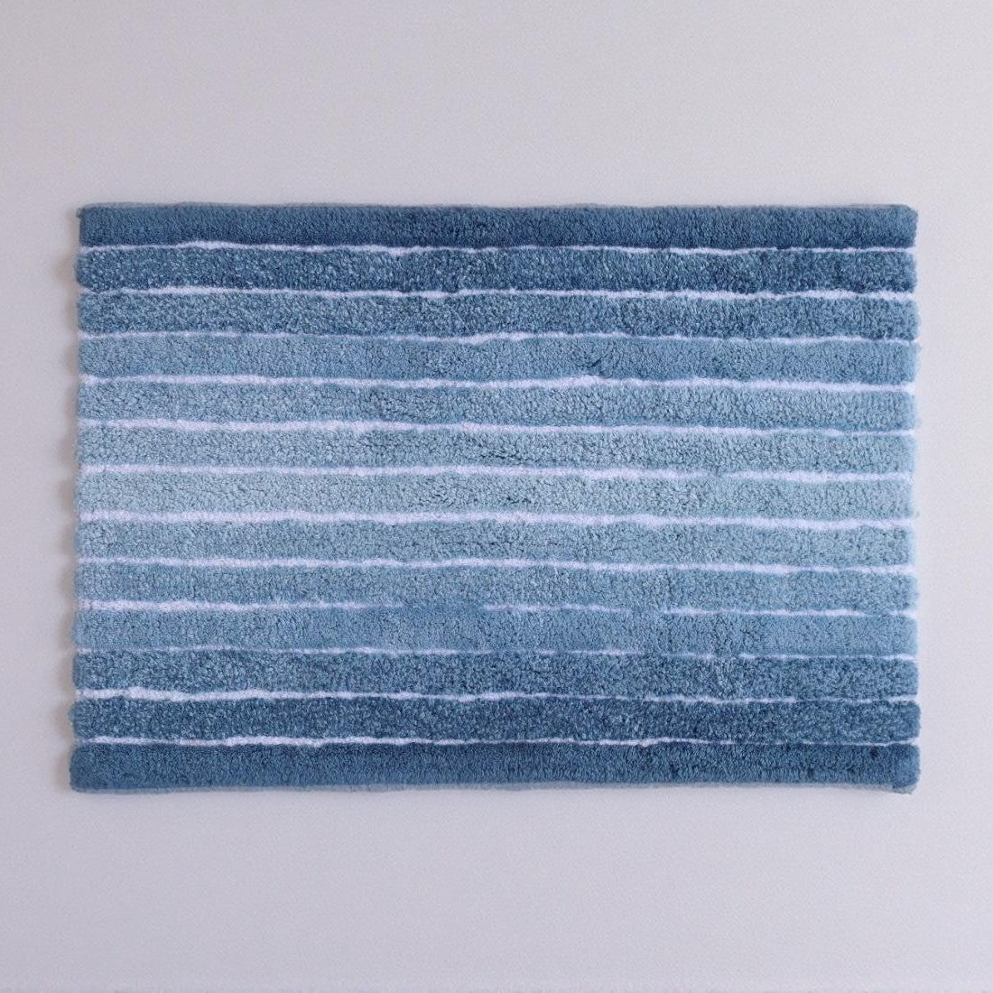 Ombre Cotton Bath Mat with Anti-Slip - 50x80cm, Blue