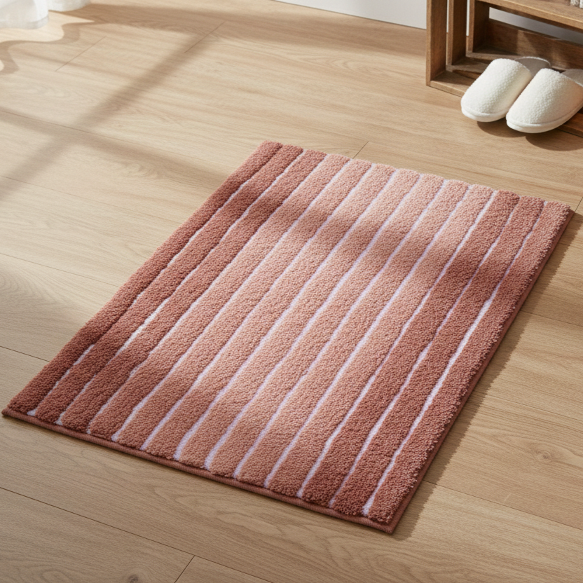 Ombre Cotton Bath Mat with Anti-Slip - 50x80cm, Blush