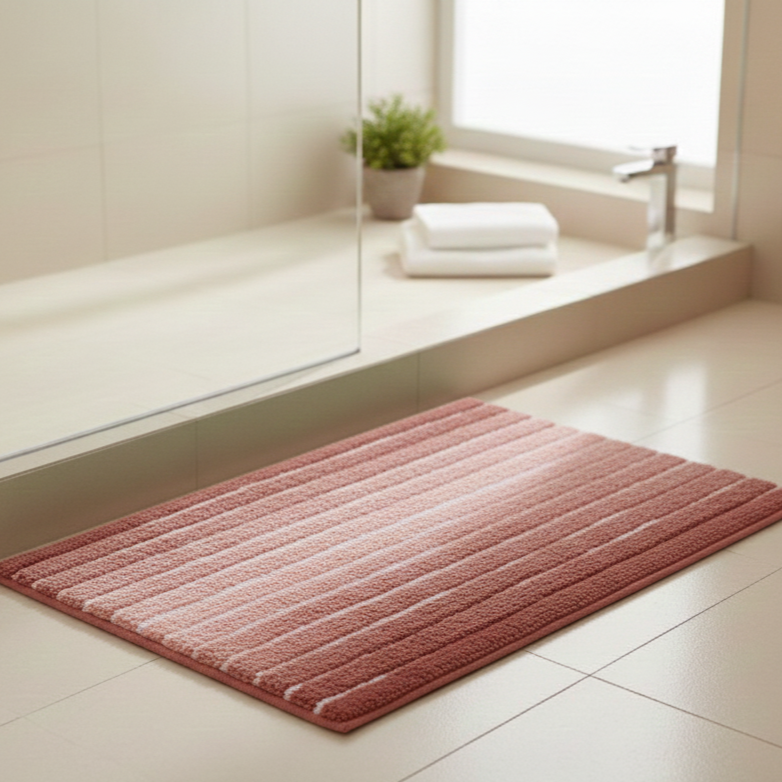 Ombre Cotton Bath Mat with Anti-Slip - 50x80cm, Blush