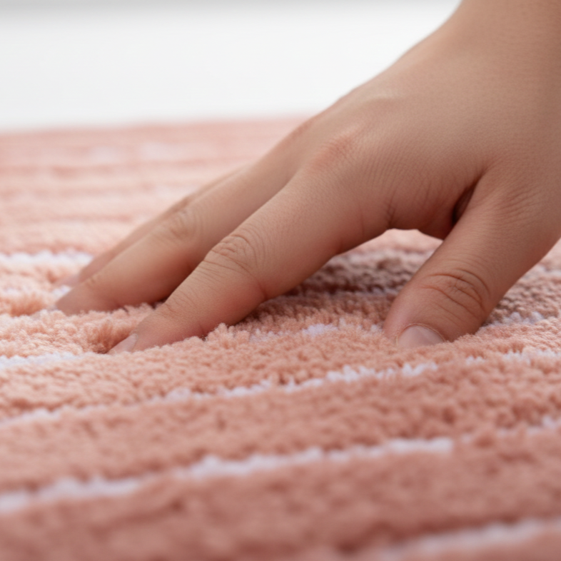 Ombre Cotton Bath Mat with Anti-Slip - 50x80cm, Blush