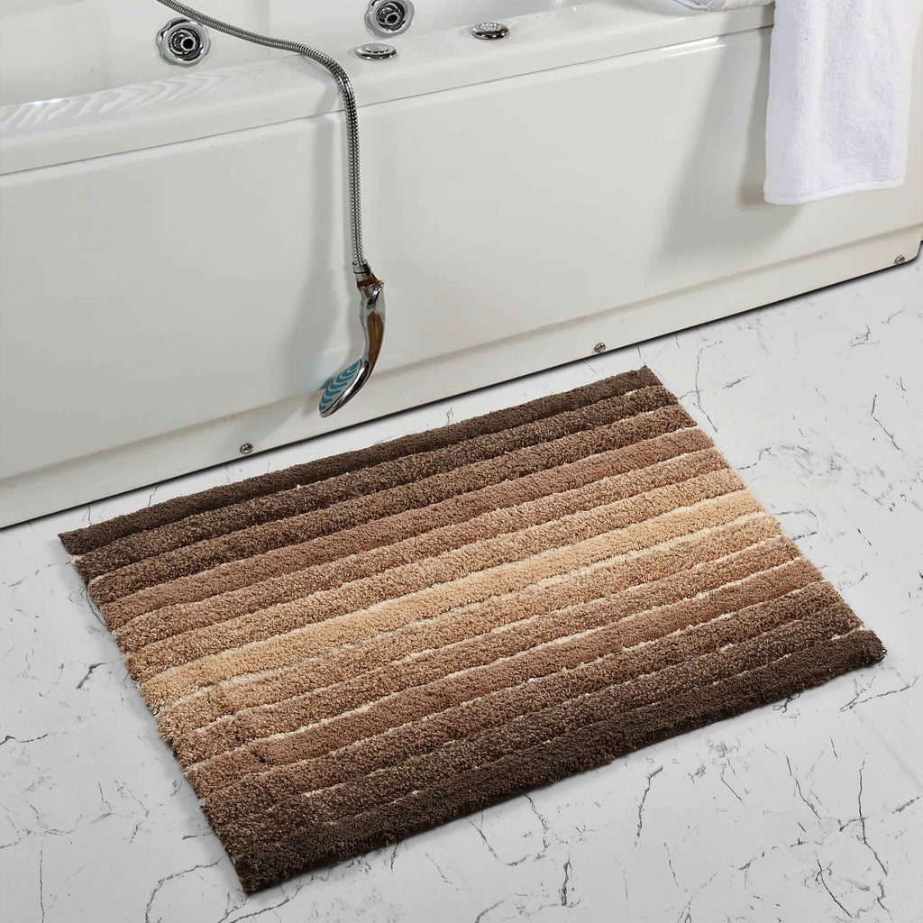 Ombre Cotton Bath Mat with Anti-Slip - 50x80cm, Brown