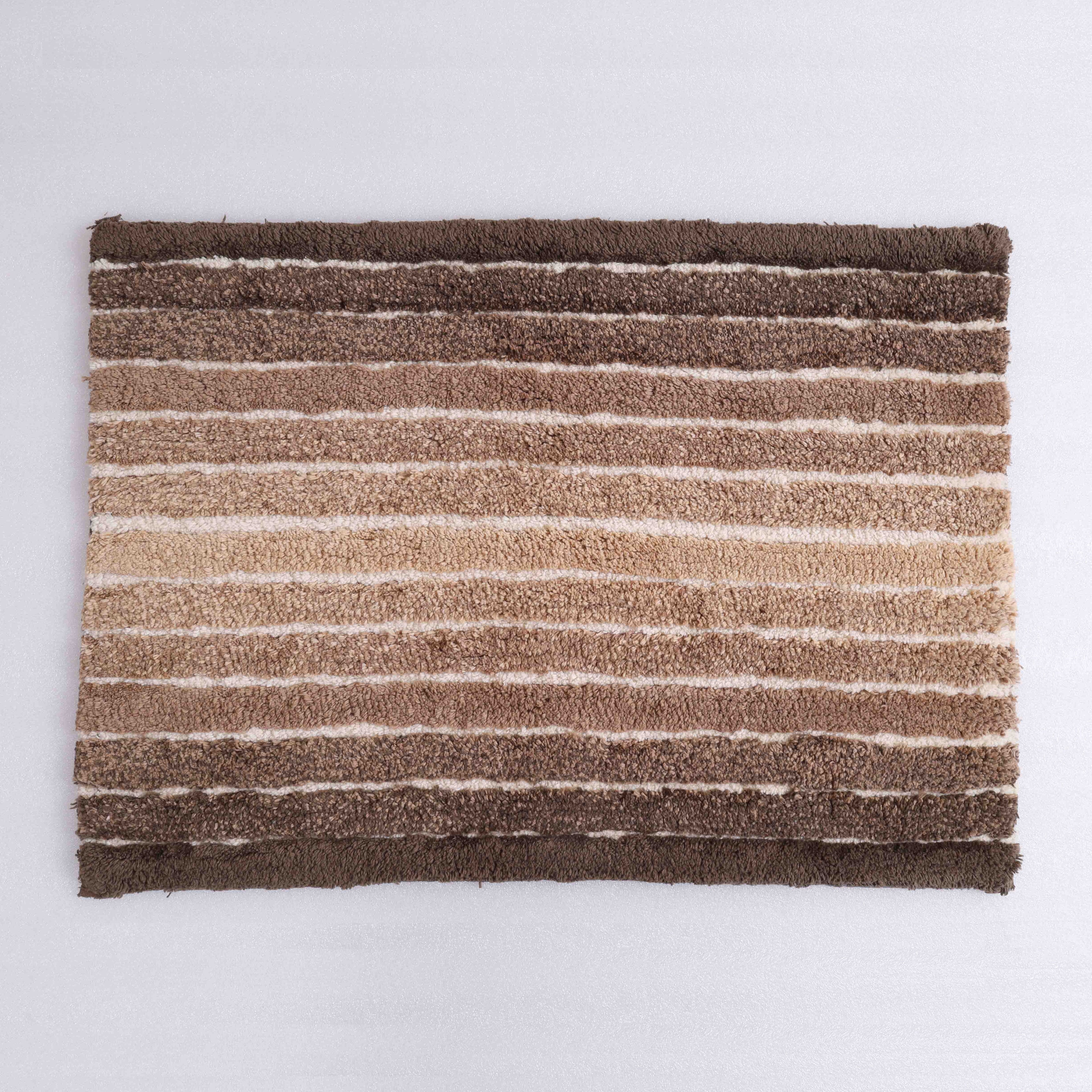 Ombre Cotton Bath Mat with Anti-Slip - 50x80cm, Brown