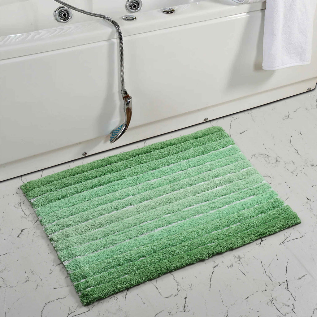 Ombre Cotton Bath Mat with Anti-Slip - 40x60cm, Green