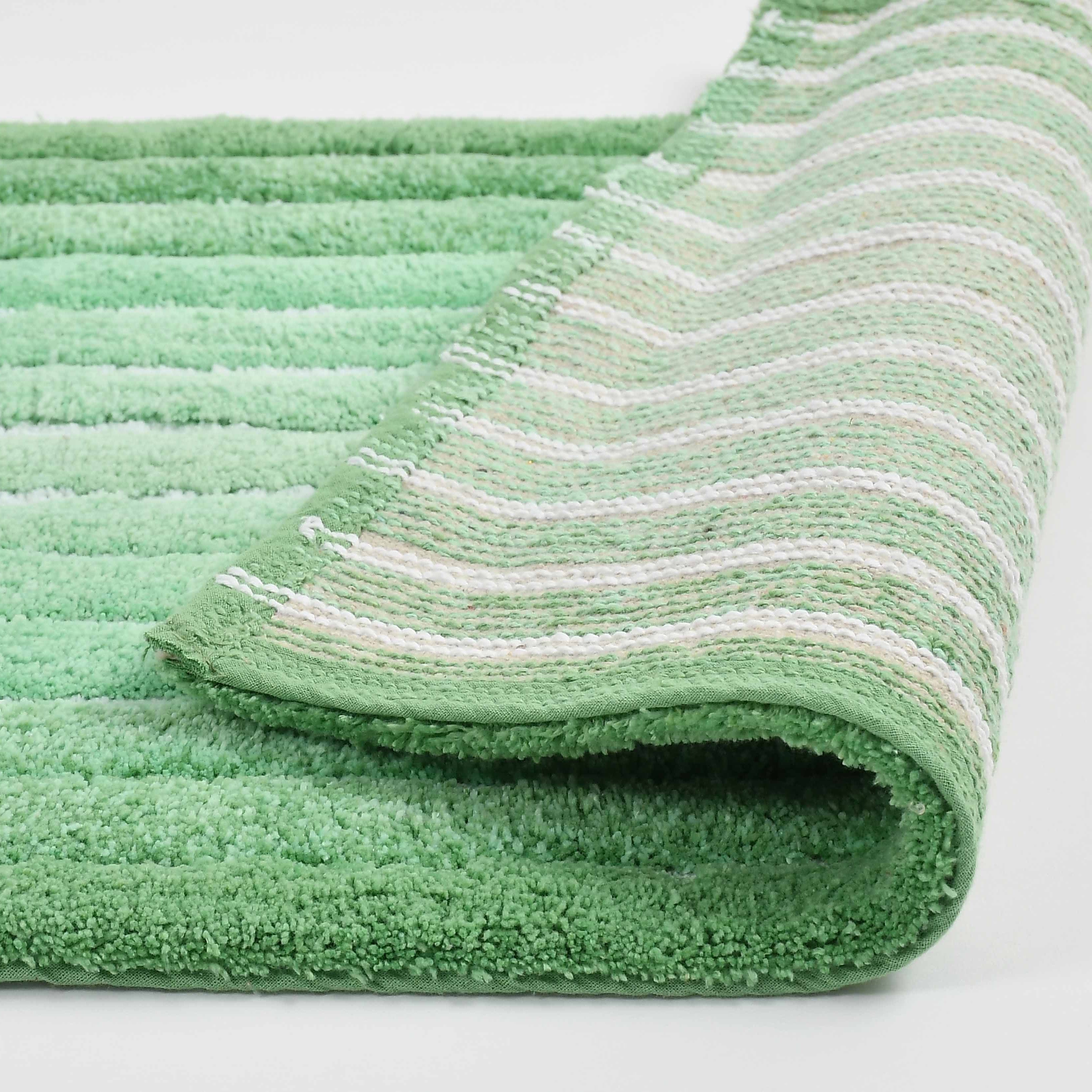 Ombre Cotton Bath Mat with Anti-Slip - 50x80cm, Green