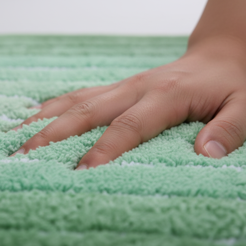 Ombre Cotton Bath Mat with Anti-Slip - 40x60cm, Green