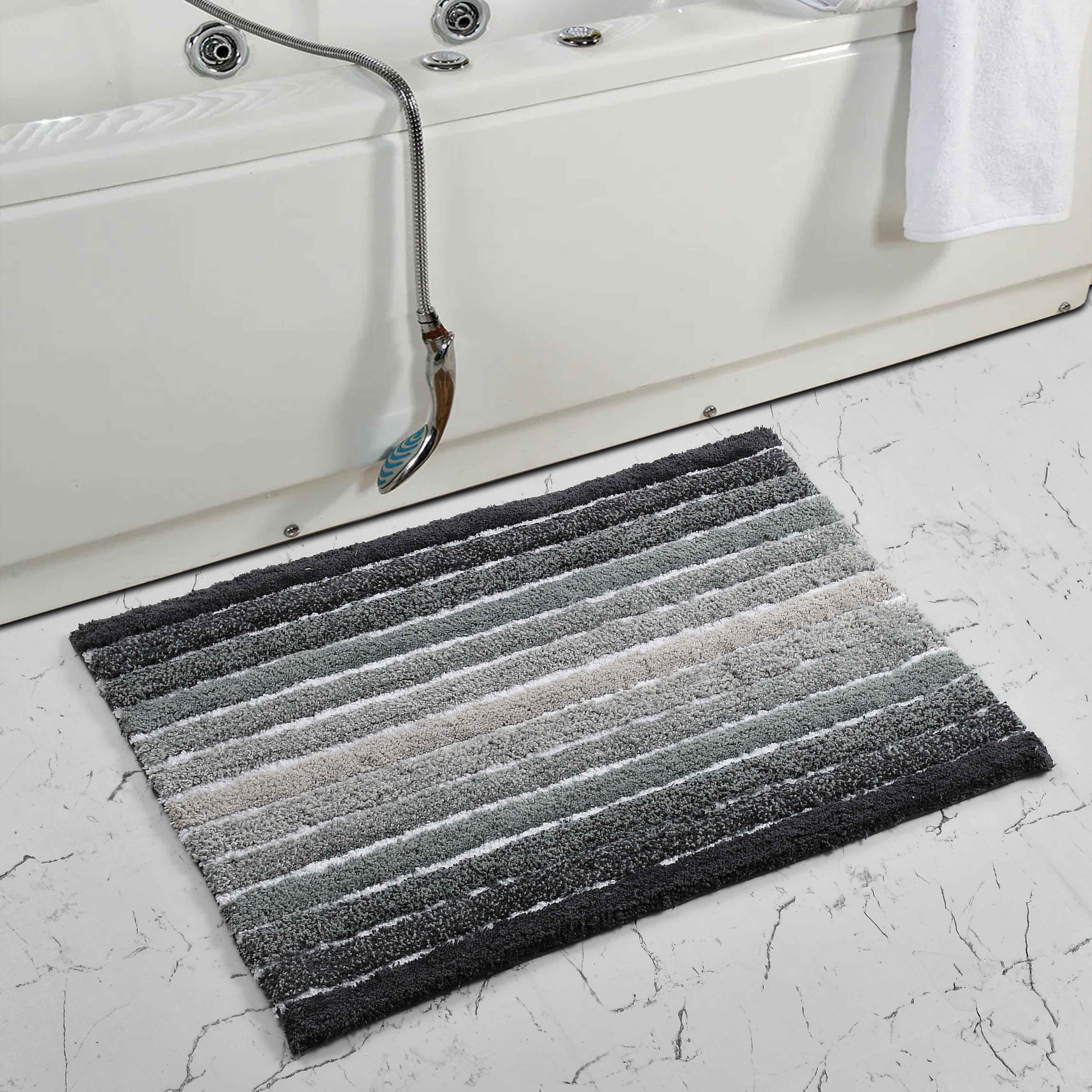Ombre Cotton Bath Mat with Anti-Slip - 50x80cm, Grey