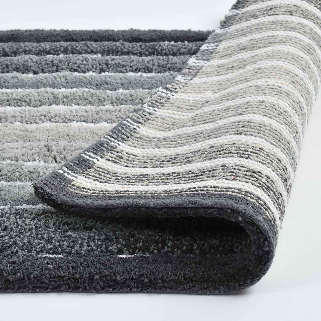 Ombre Cotton Bath Mat with Anti-Slip - 50x80cm, Grey