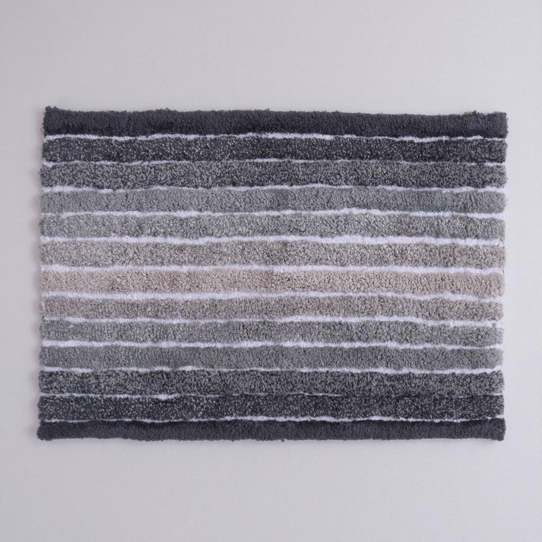 Ombre Cotton Bath Mat with Anti-Slip - 50x80cm, Grey