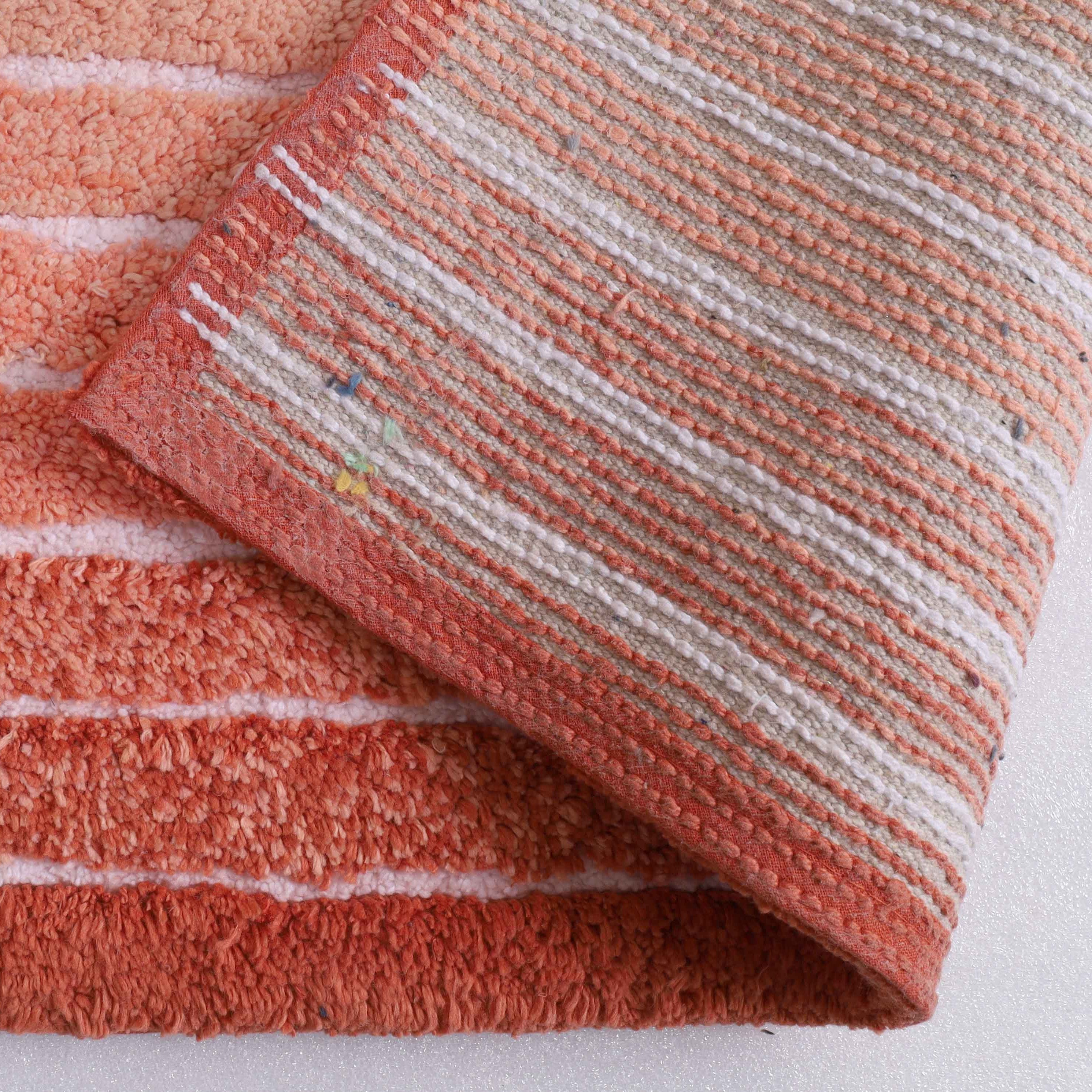 Ombre Cotton Bath Mat with Anti-Slip - 50x80cm, Rust