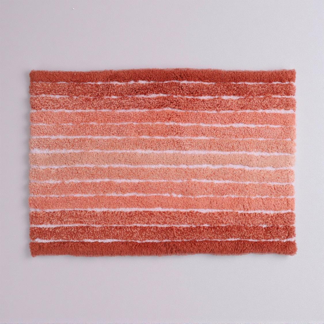 Ombre Cotton Bath Mat with Anti-Slip - 50x80cm, Rust