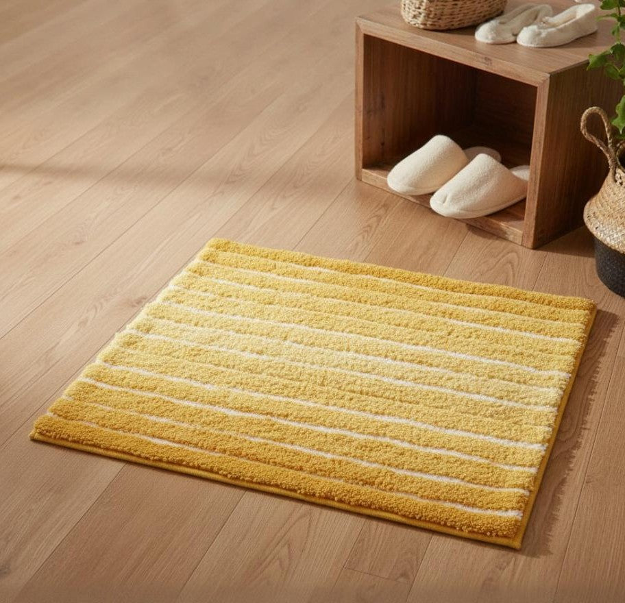 Ombre Cotton Bath Mat with Anti-Slip - 40x60cm, Yellow