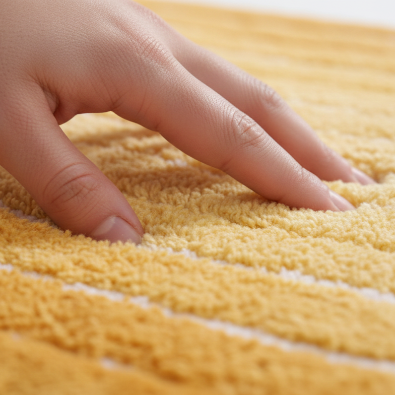 Ombre Cotton Bath Mat with Anti-Slip - 40x60cm, Yellow