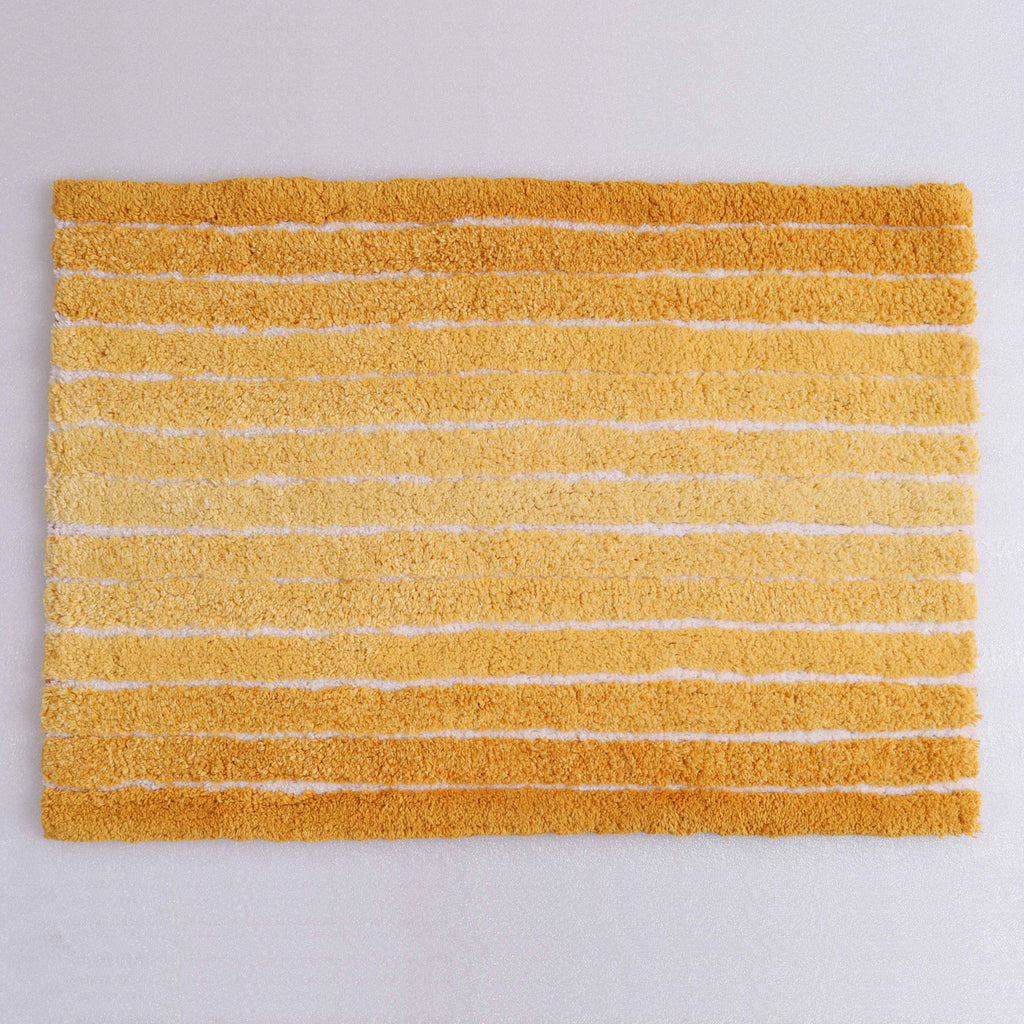 Ombre Cotton Bath Mat with Anti-Slip - 40x60cm, Yellow