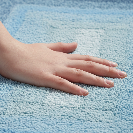 Layera Cotton Bath Mat with Anti-Slip - 40x60cm, Blue