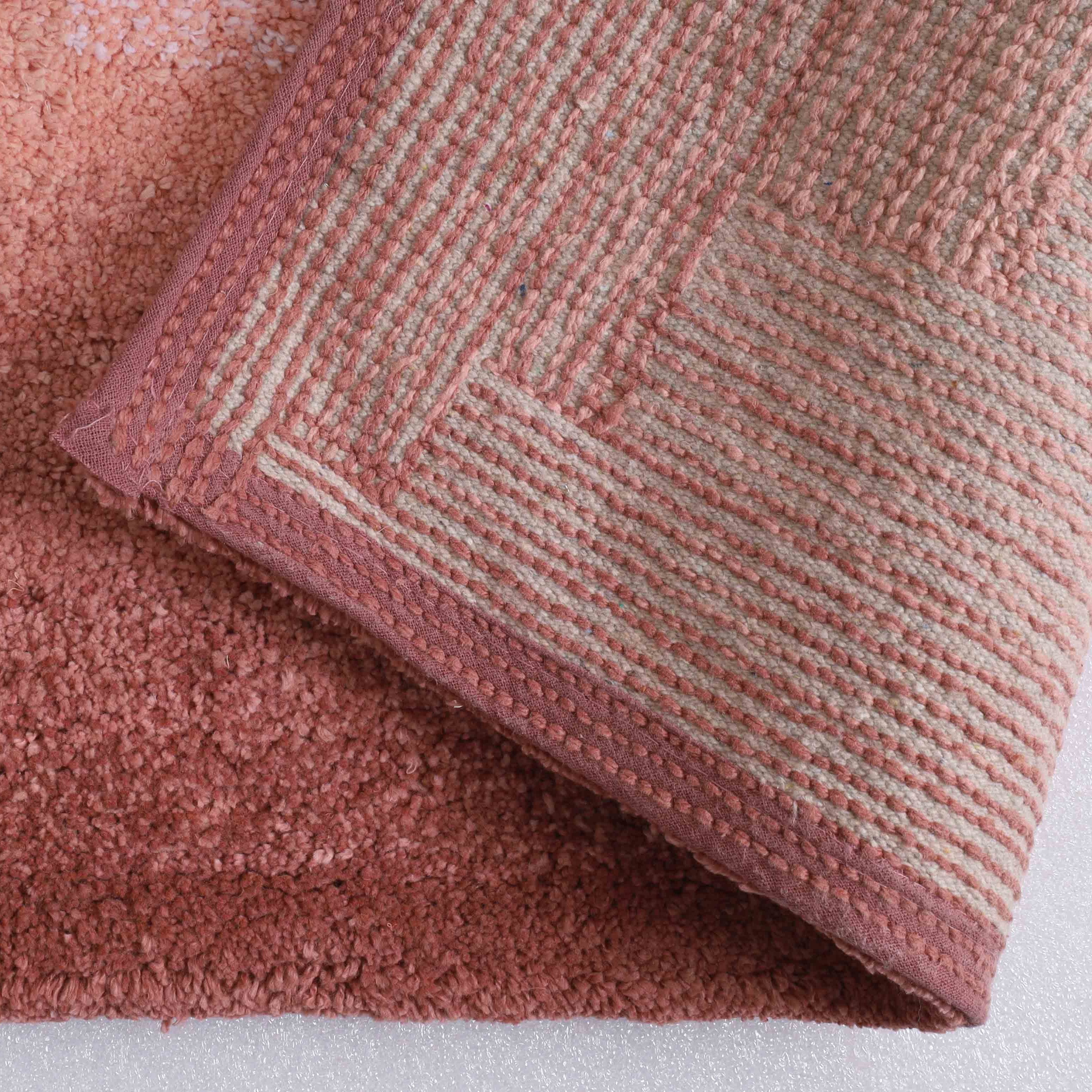 Layera Cotton Bath Mat with Anti-Slip - 50x80cm, Blush