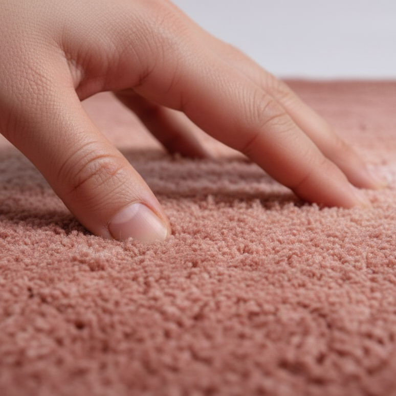 Layera Cotton Bath Mat with Anti-Slip - 50x80cm, Blush