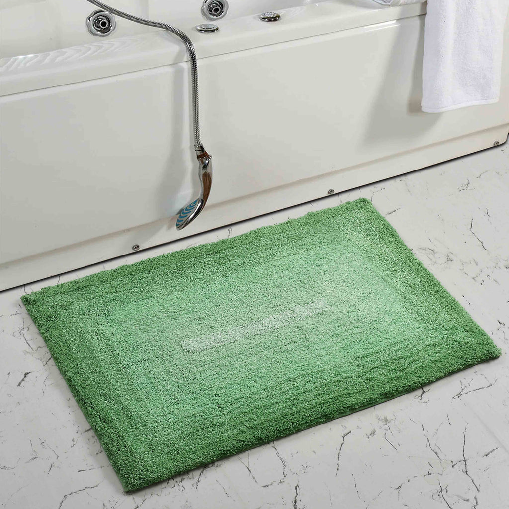 Layera Cotton Bath Mat with Anti-Slip - 50x80cm, Green