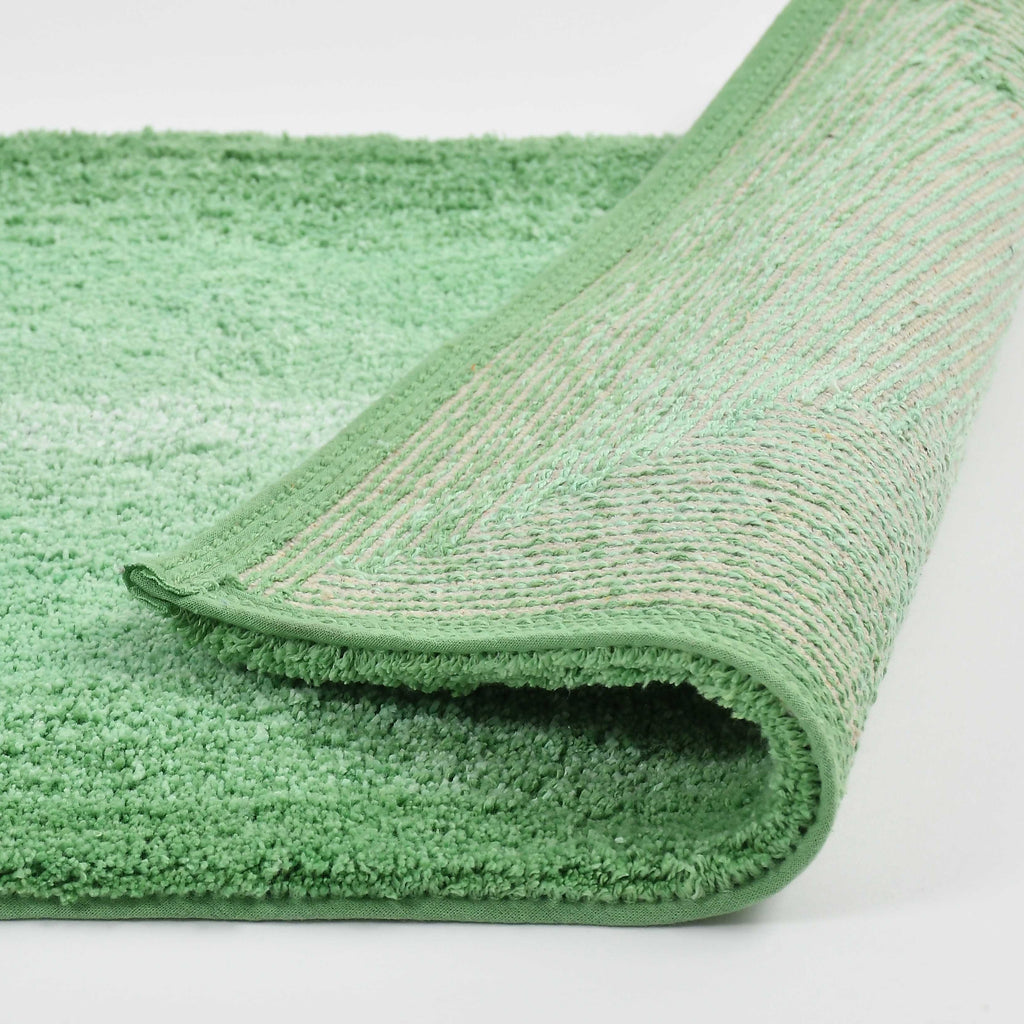 Layera Cotton Bath Mat with Anti-Slip - 50x80cm, Green
