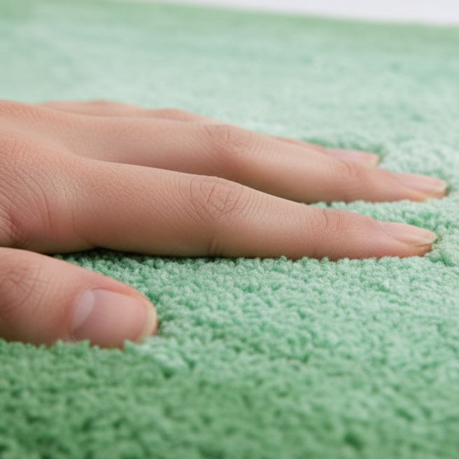 Layera Cotton Bath Mat with Anti-Slip - 40x60cm, Green