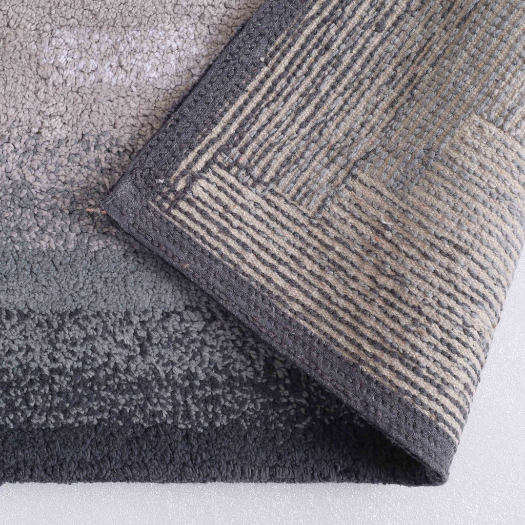 Layera Cotton Bath Mat with Anti-Slip - 50x80cm, Grey