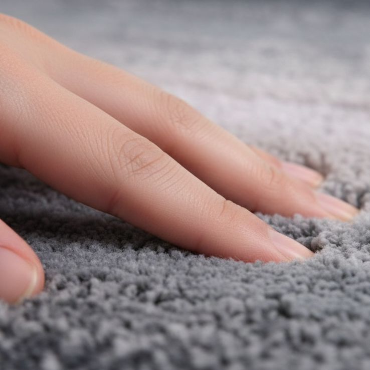 Layera Cotton Bath Mat with Anti-Slip - 50x80cm, Grey